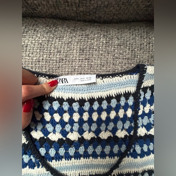 NEW Zara Contrast Crochet Knit Midi Dress – Size S (no tag ) - Picture 11 of 16